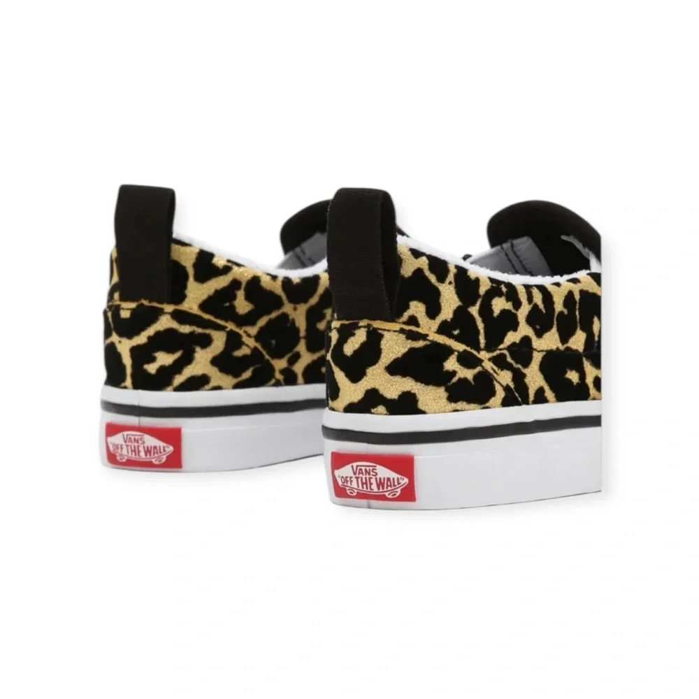 Vans ✌︎︎ Leopard Print Slip On Baby Walker Skater Sneaker ✌︎︎ Black Gold ✌︎︎ 4